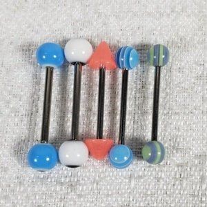 5 New Cute 16g Tongue Ring Bars